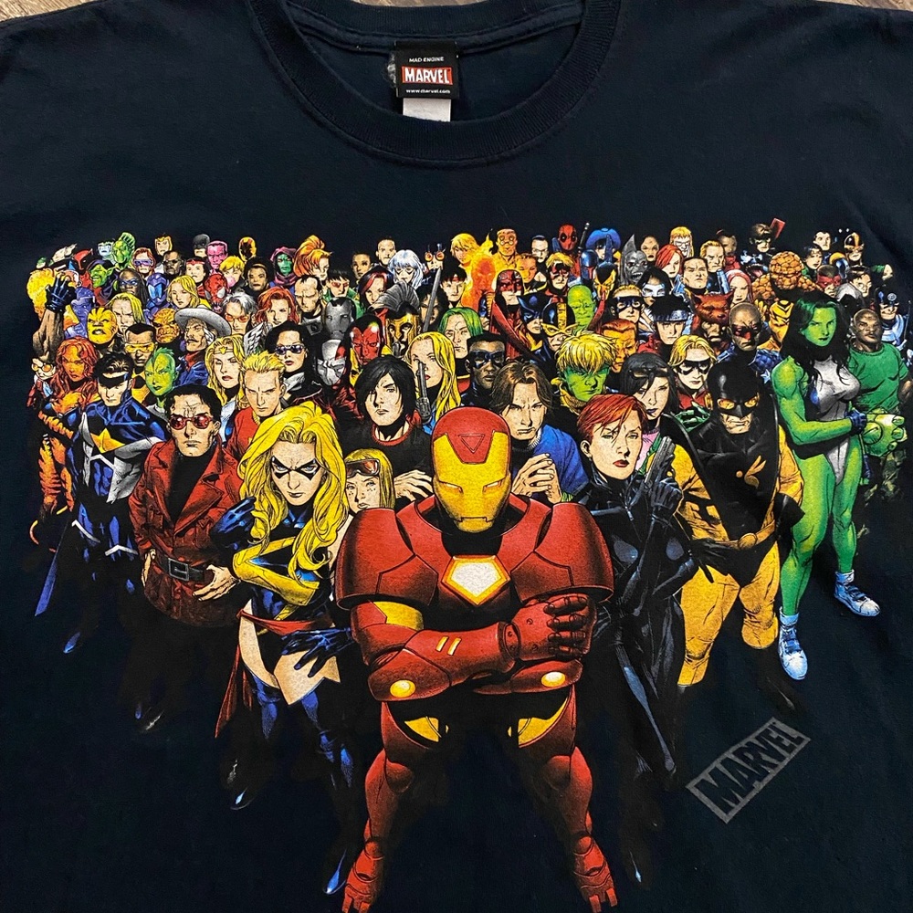 Y2K 2000s Marvel Colorful Superheroes Shirt Mens Size XXL - Picture 3 of 7
